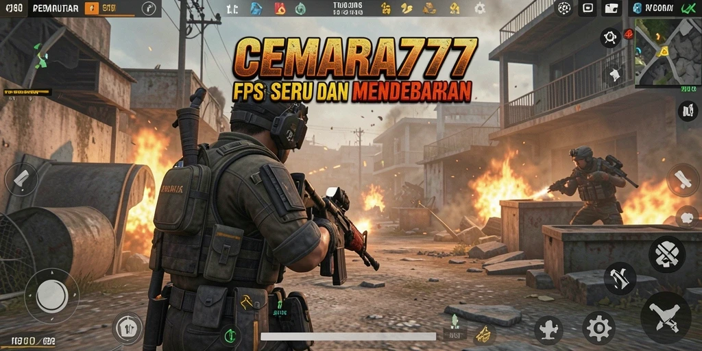 Tangkapan layar gameplay <strong>CEMARA777</strong> menampilkan aksi tembak menembak yang mendebarkan.