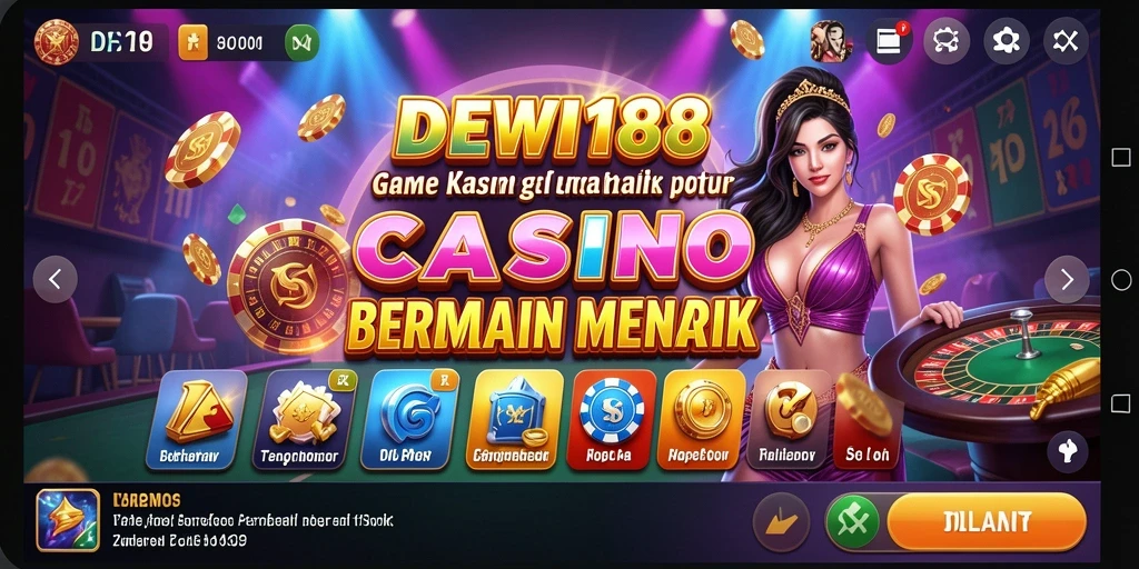 Tampilan gameplay menarik dari DEWI188 dengan berbagai permainan kasino.
