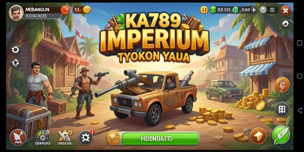 Screenshot utama KA789 menampilkan gameplay manajemen bisnis yang menarik.