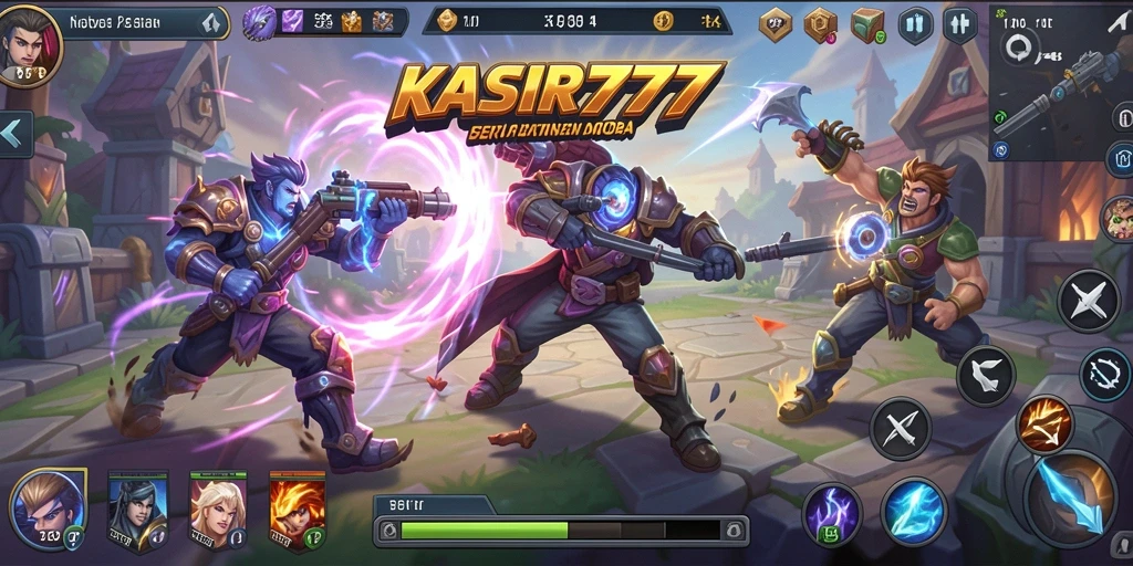Tampilan gameplay KASIR777 yang penuh aksi di arena MOBA.