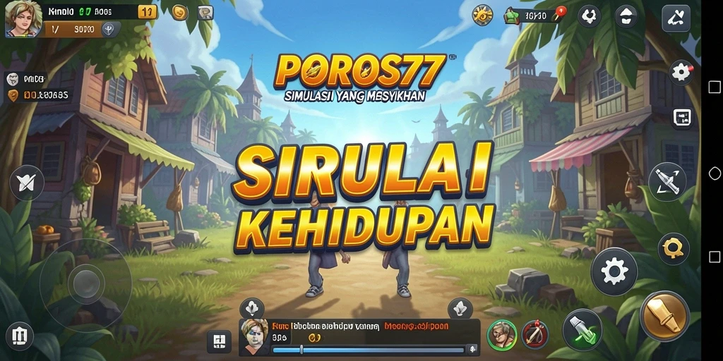 Tampilan gameplay menarik di dunia simulasi POROS77.