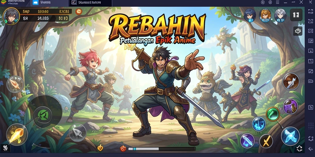 Tampilan gameplay seru dalam REBAHIN yang memikat penggemar anime.