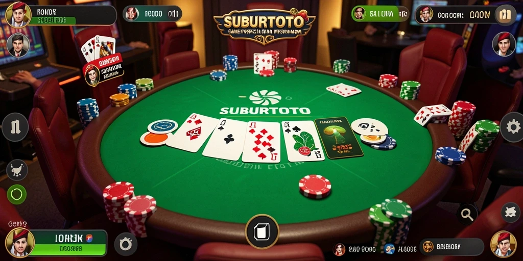 Tampilan gameplay poker SUBURTOTO yang seru dan interaktif.