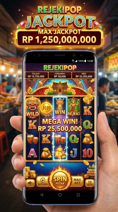 Tampilan utama aplikasi rejekipop dengan menu navigasi yang mudah.